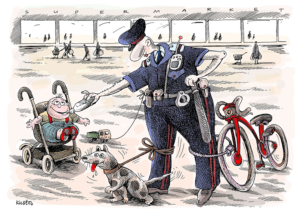 «На сторожі...». 2012. Папір, гелева ручка